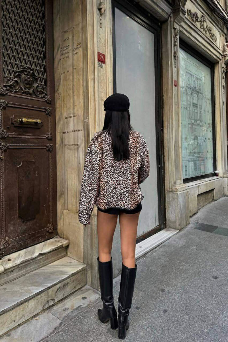 SIMPLE LEO DESIGN BUTTONED WOMEN JACKET LEO/LEOPARD - 3