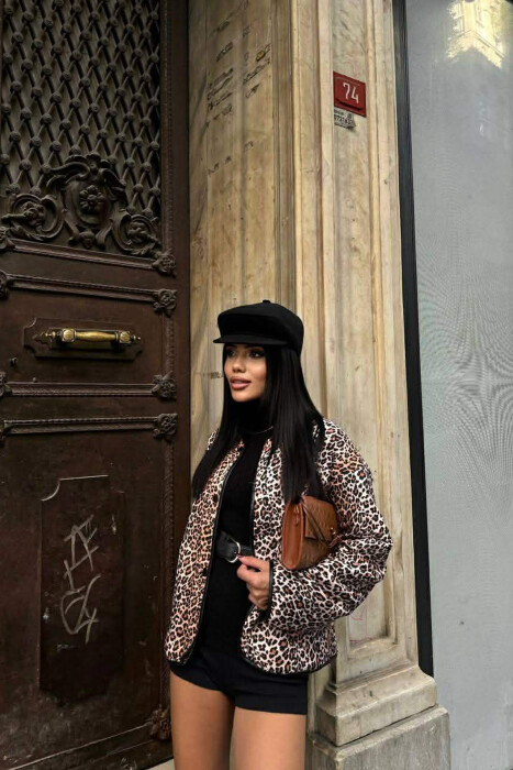 SIMPLE LEO DESIGN BUTTONED WOMEN JACKET LEO/LEOPARD - 5