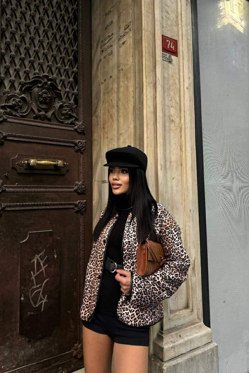 SIMPLE LEO DESIGN BUTTONED WOMEN JACKET LEO/LEOPARD - 5