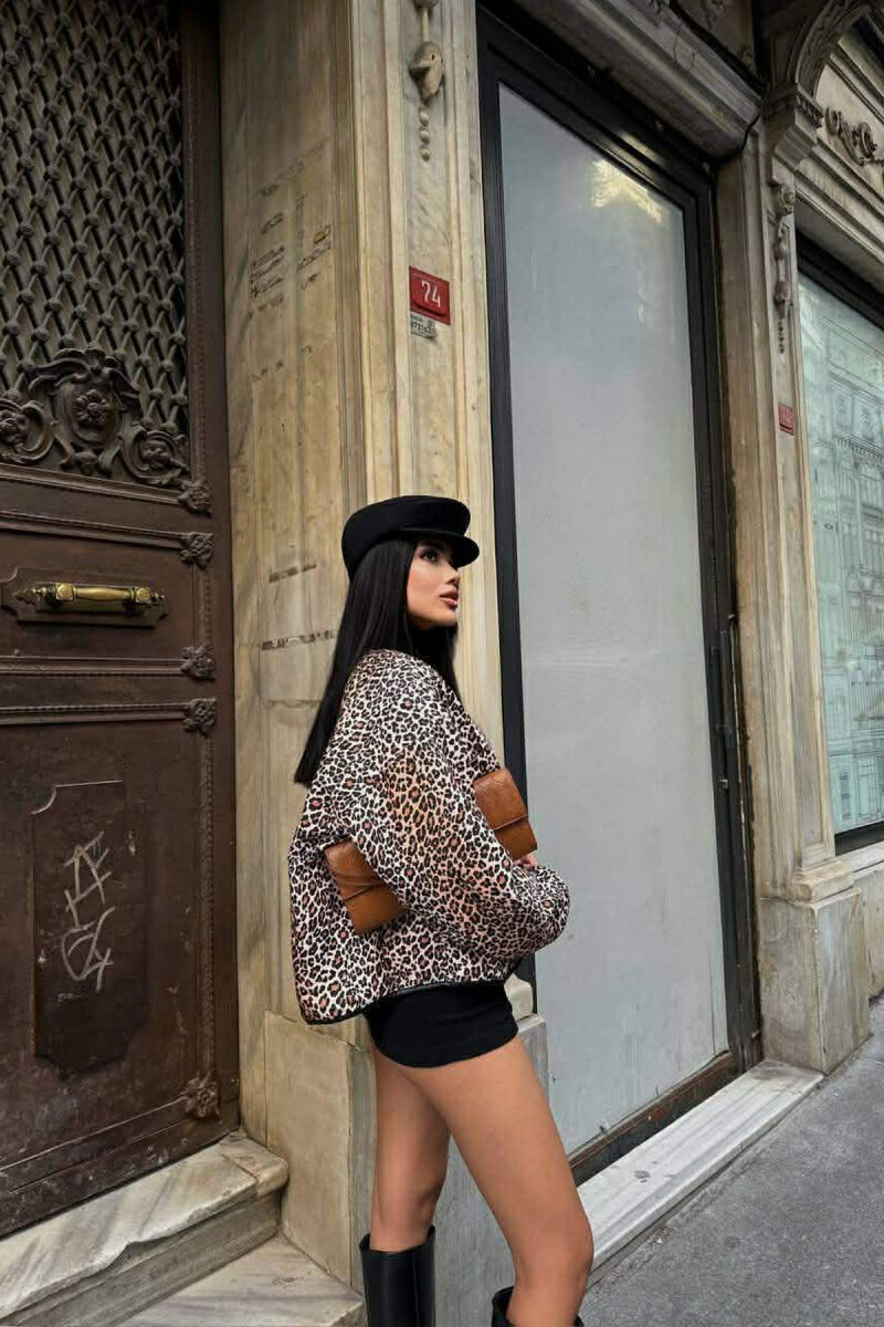 SIMPLE LEO DESIGN BUTTONED WOMEN JACKET LEO/LEOPARD - 6