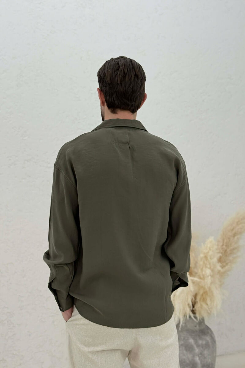 SIMPLE LONG SLEEVE MEN SHIRT GREEN/JESHILE - 2