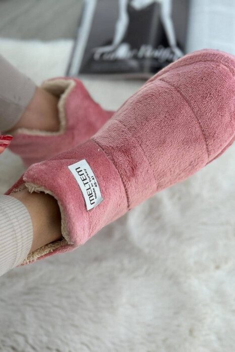 SIMPLE LONG WOMAN HOME SLIPPERS BABY PINK/ROZB - 2