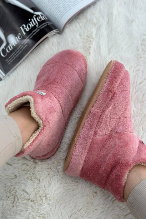 SIMPLE LONG WOMAN HOME SLIPPERS BABY PINK/ROZB - 3