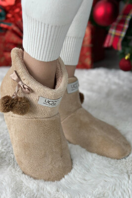 SIMPLE LONG WOMAN HOME SLIPPERS BEIGE/BEZHE 