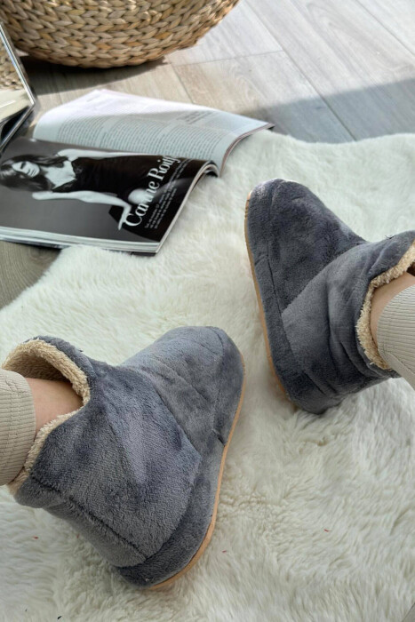 SIMPLE LONG WOMAN HOME SLIPPERS GREY/GRI - 2