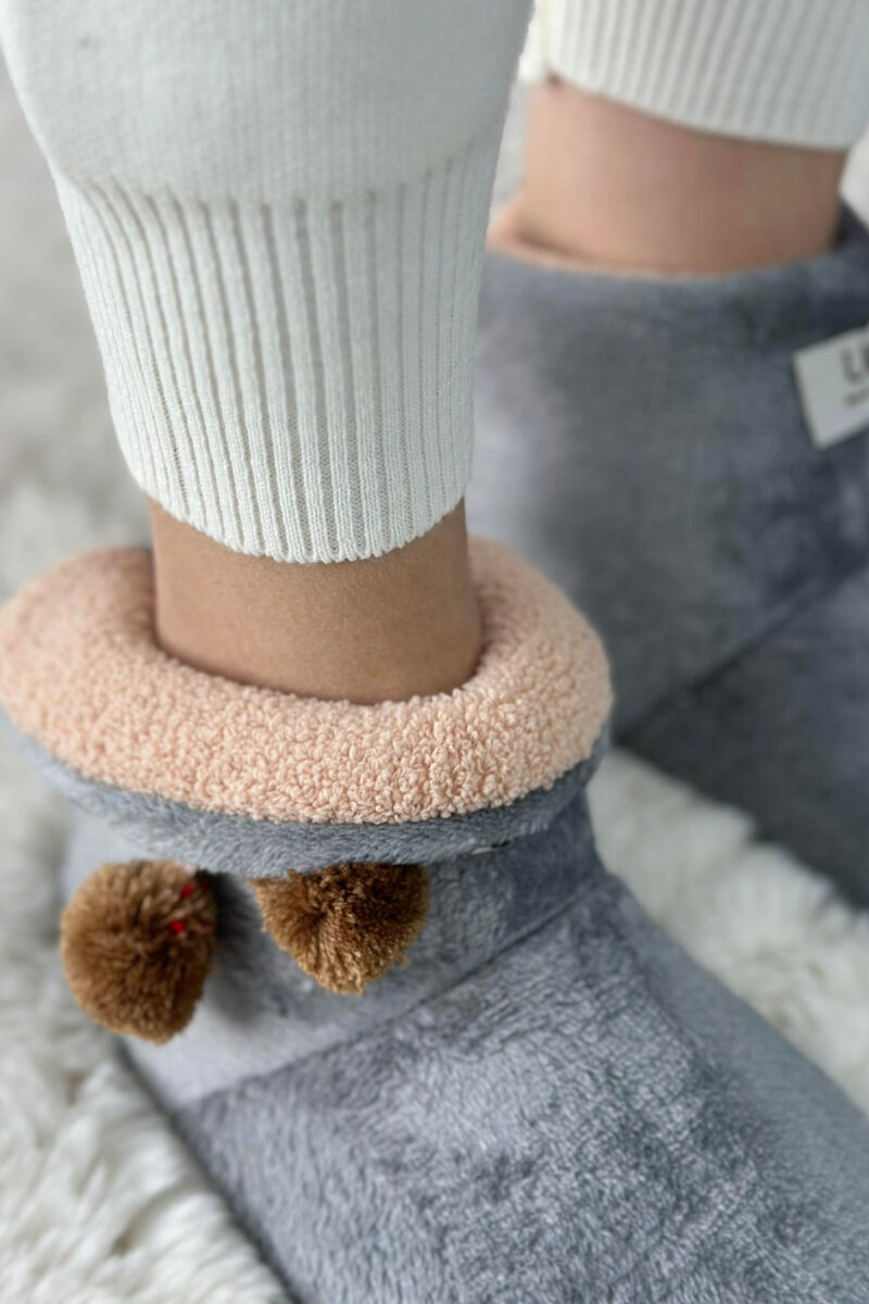 SIMPLE LONG WOMAN HOME SLIPPERS GREY/GRI - 3