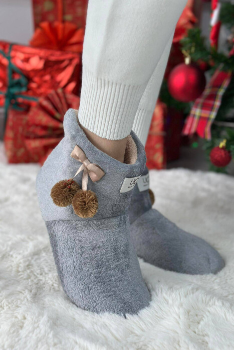 SIMPLE LONG WOMAN HOME SLIPPERS GREY/GRI - 4