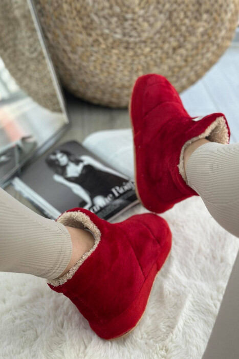 SIMPLE LONG WOMAN HOME SLIPPERS RED/E KUQE - 2