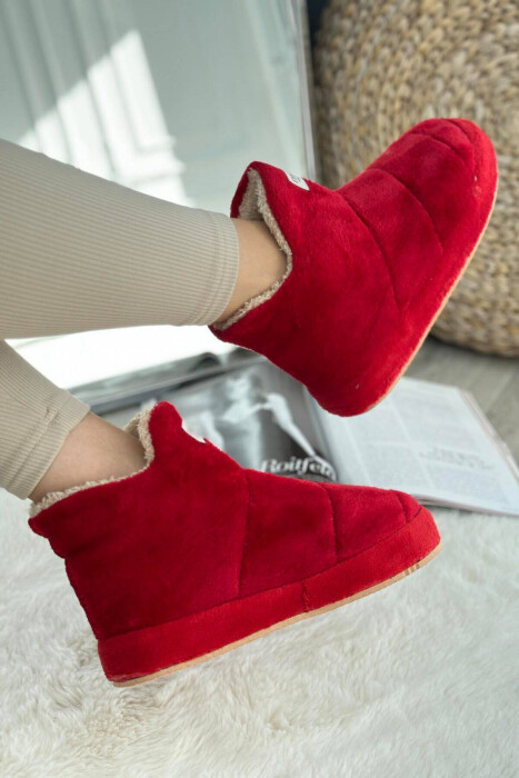 SIMPLE LONG WOMAN HOME SLIPPERS RED/E KUQE - 3