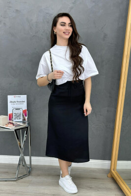 SIMPLE LONG WOMEN SKIRT BLACK/ E ZEZE 