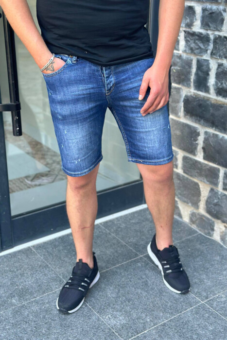 SIMPLE MAN SHORT JEANS BLUE/BLU - KLAUDIO FASHION