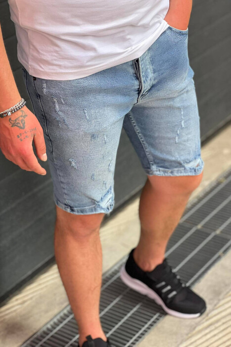 SIMPLE MAN SHORT JEANS LIGHTBLUE/BZ - KLAUDIO FASHION