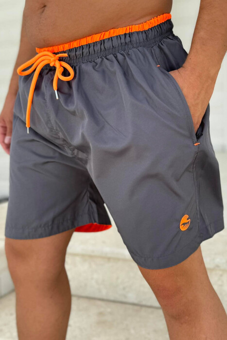 SIMPLE MAN SWIMWEAR GREY/ORANGE/GRPO - 4