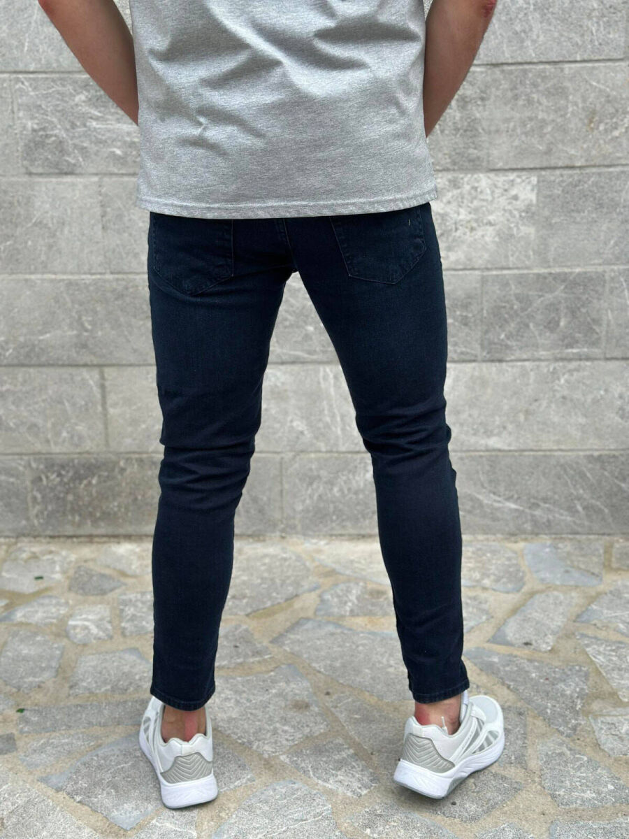 SIMPLE MEN JEANS DARK BLUE/BEE - 3