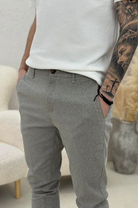 SIMPLE MEN PANTS BEIGE/BEZHE - 3