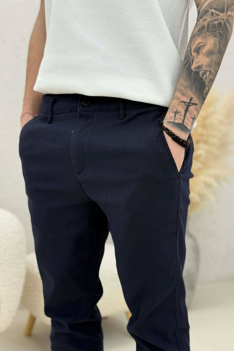 SIMPLE MEN PANTS BLUE/BLU - 3