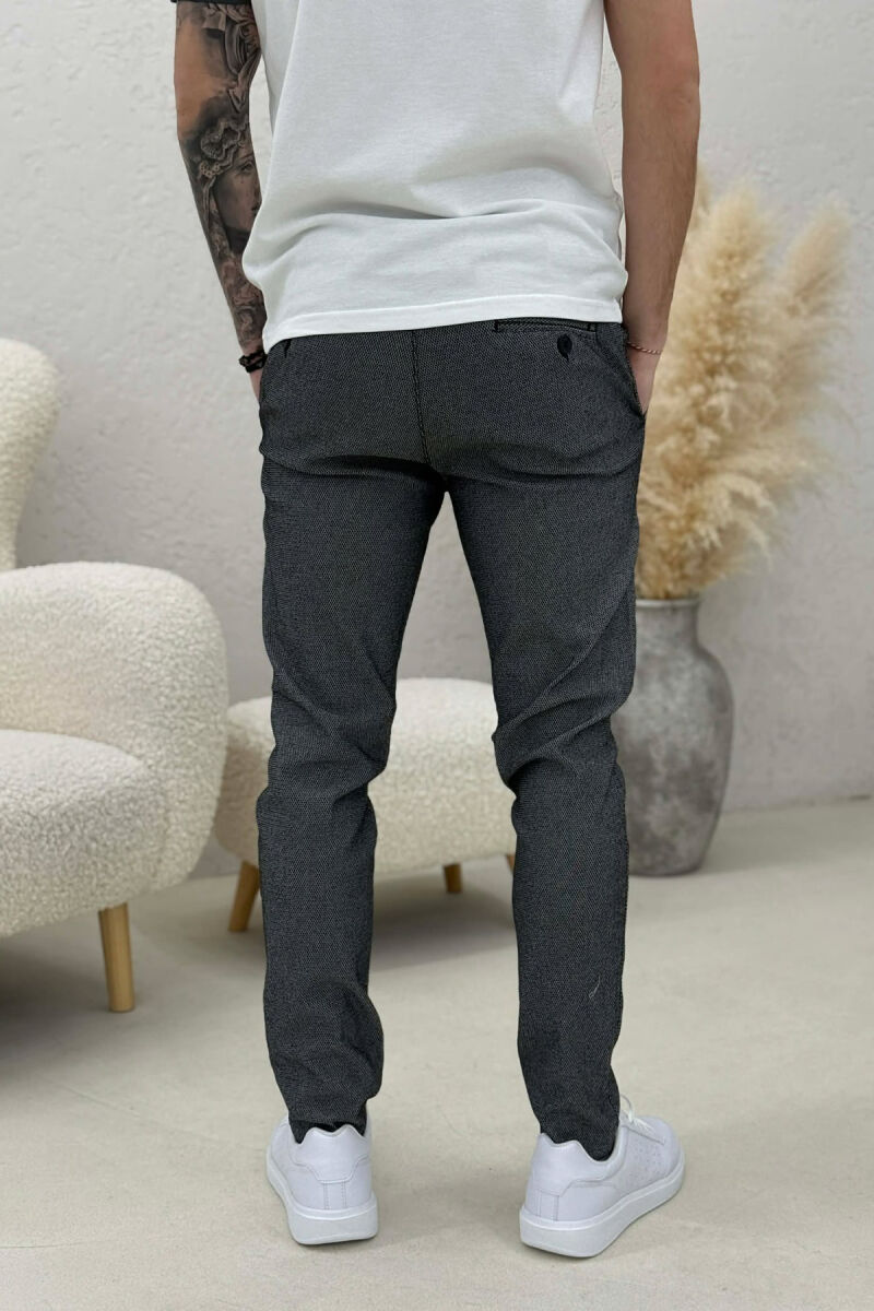 SIMPLE MEN PANTS DARK GREY/GEE - 2