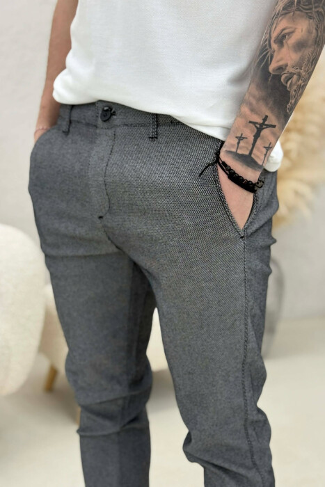SIMPLE MEN PANTS DARK GREY/GEE - 3