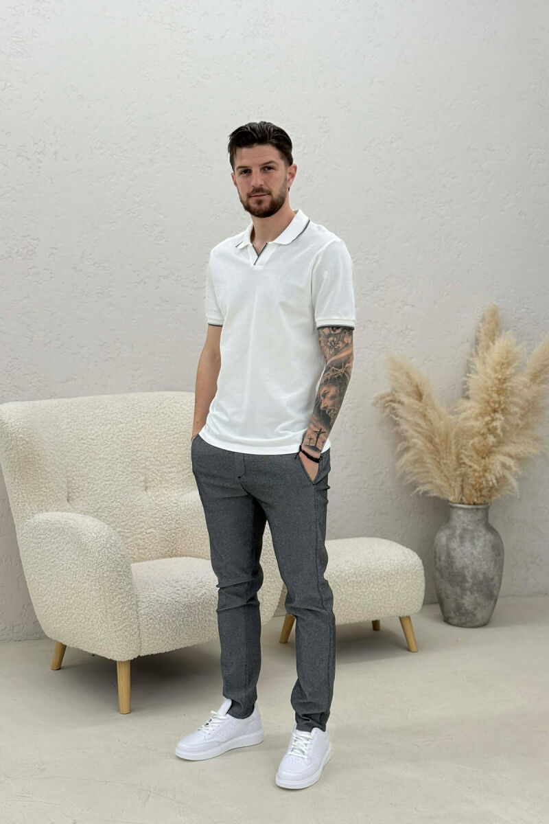 SIMPLE MEN PANTS DARK GREY/GEE - 4