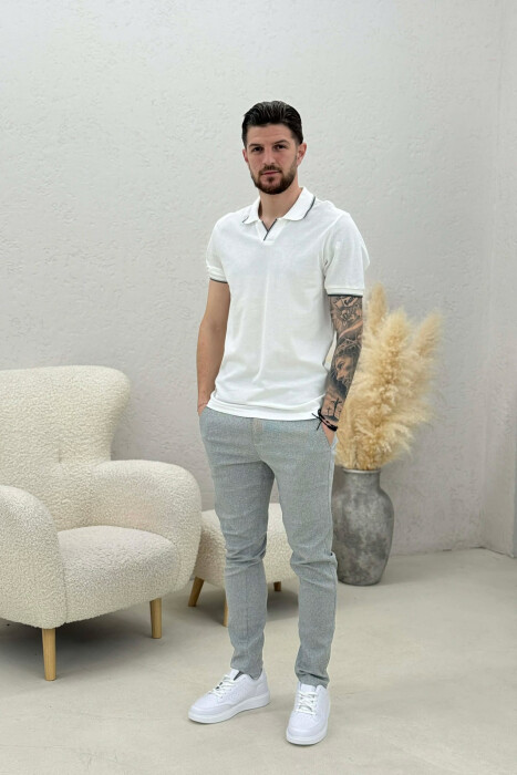 SIMPLE MEN PANTS LIGHT GREY/GZ - 3