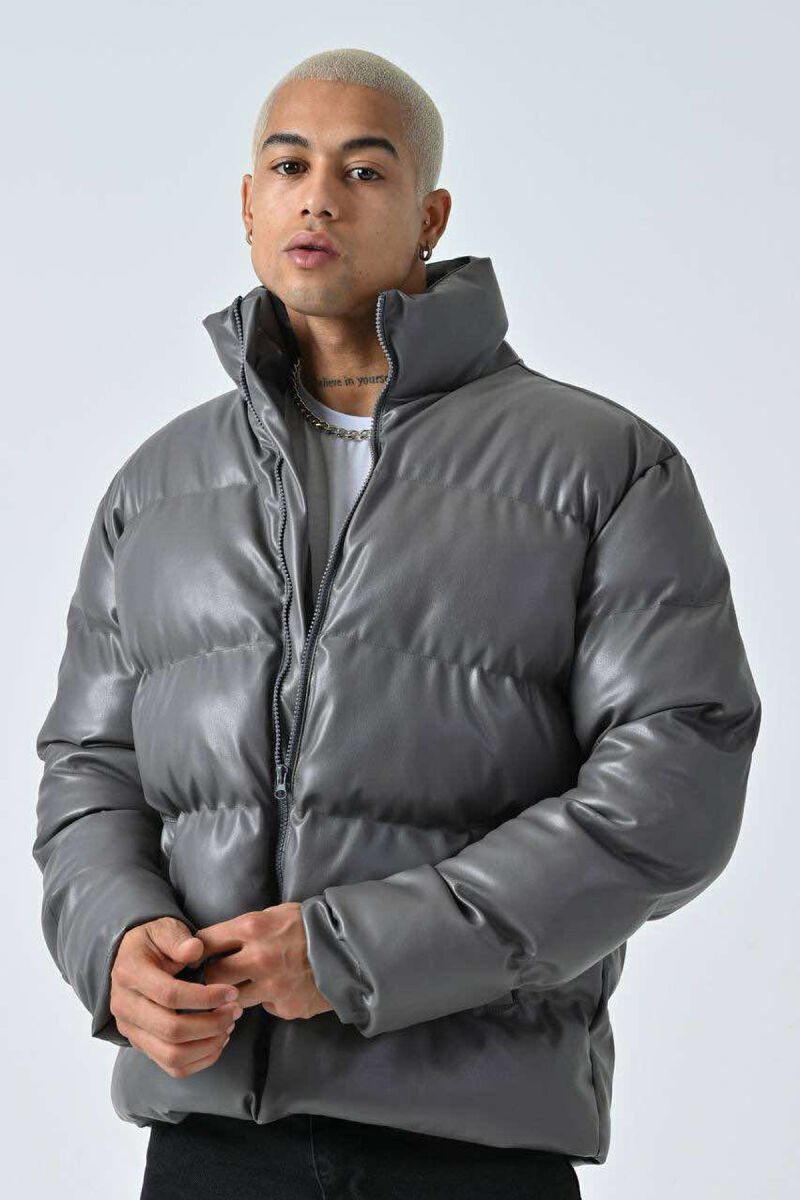 SIMPLE MEN PUFFER JACKET DARK GREY/GEE - 1