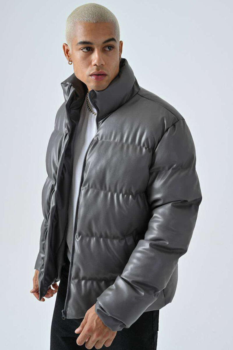 SIMPLE MEN PUFFER JACKET DARK GREY/GEE - 2