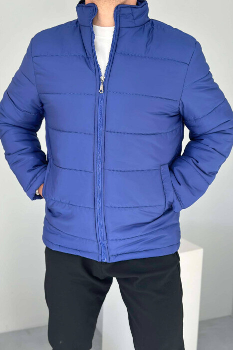 SIMPLE MEN PUFFER JACKET IN BLUE COLOR - 1