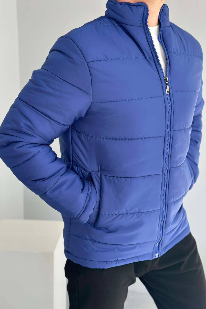 SIMPLE MEN PUFFER JACKET IN BLUE COLOR - 3