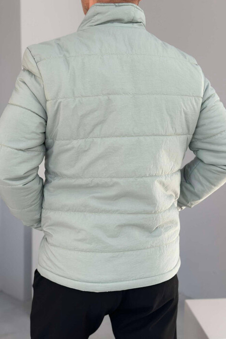 SIMPLE MEN PUFFER JACKET IN DARK MINT COLOR - 4