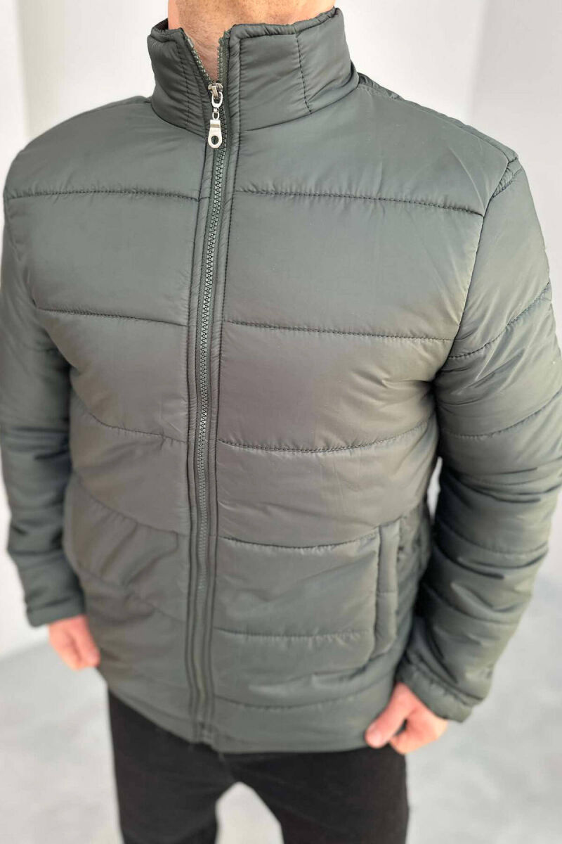 SIMPLE MEN PUFFER JACKET IN GREEN FOREST COLOR - 1