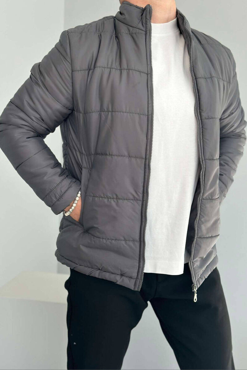 SIMPLE MEN PUFFER JACKET IN GREY COLOR - 2