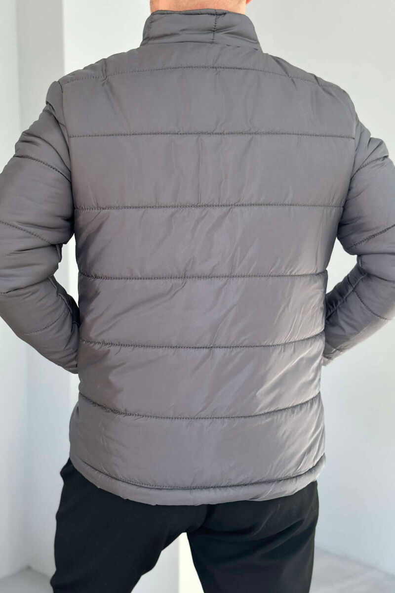 SIMPLE MEN PUFFER JACKET IN GREY COLOR - 4