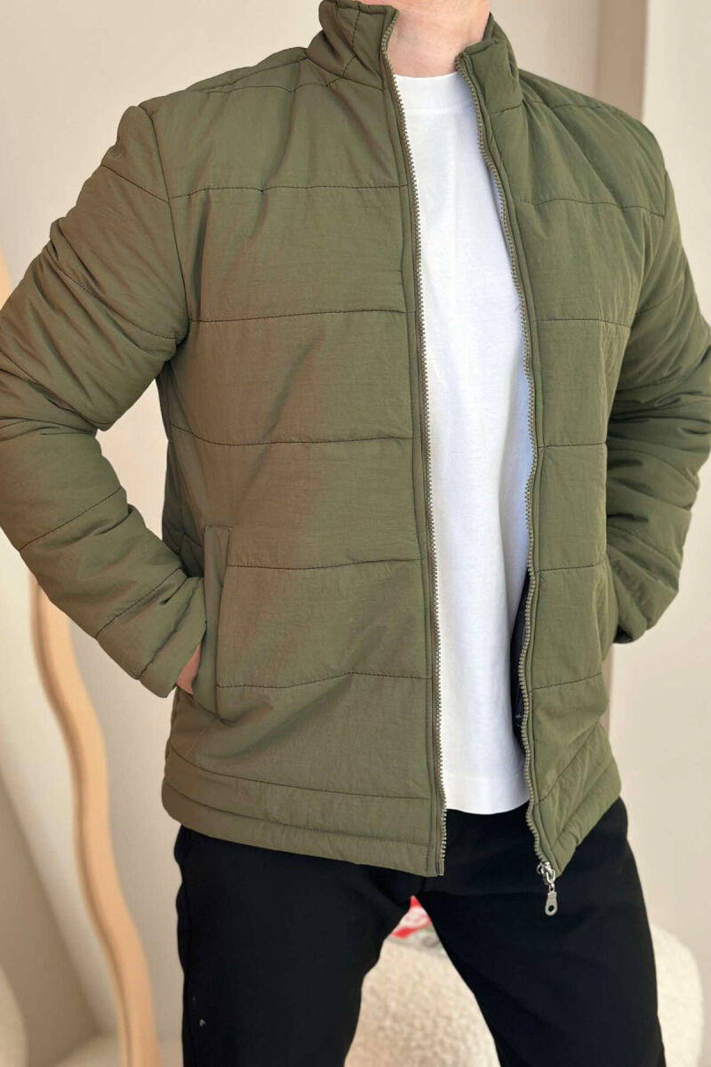 SIMPLE MEN PUFFER JACKET IN LIGHT GREEN COLOR - 2