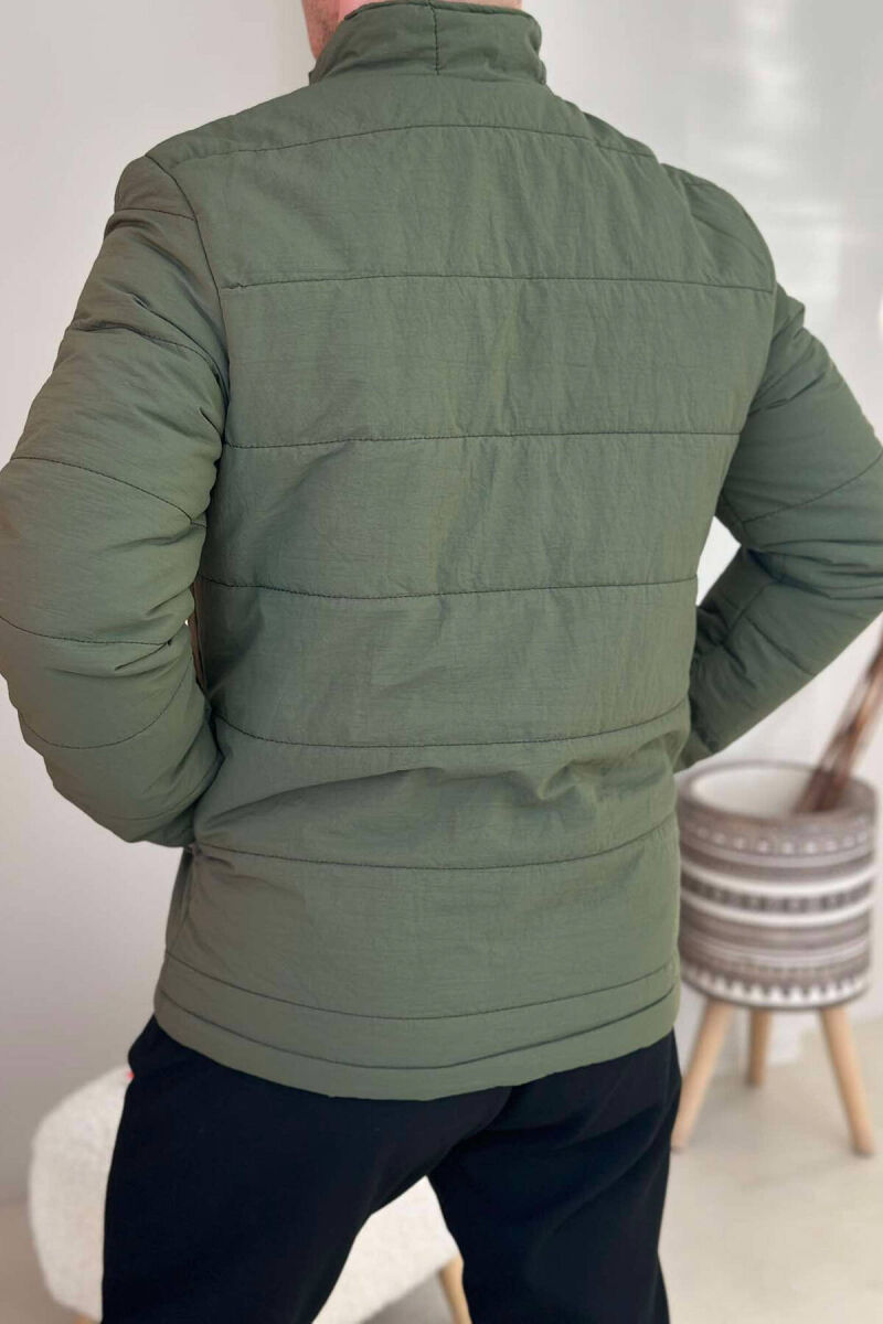 SIMPLE MEN PUFFER JACKET IN LIGHT GREEN COLOR - 3