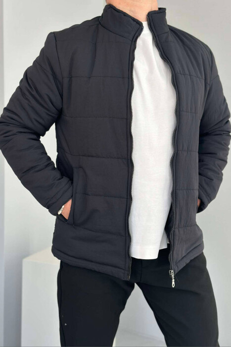 SIMPLE MEN PUFFER JACKET IN MIDNIGHT BLUE COLOR - 2