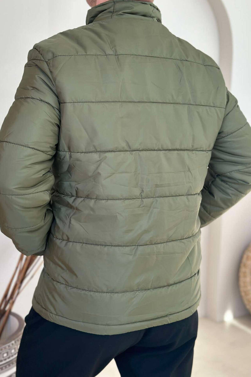 SIMPLE MEN PUFFER JACKET IN OLIVE COLOR - 4