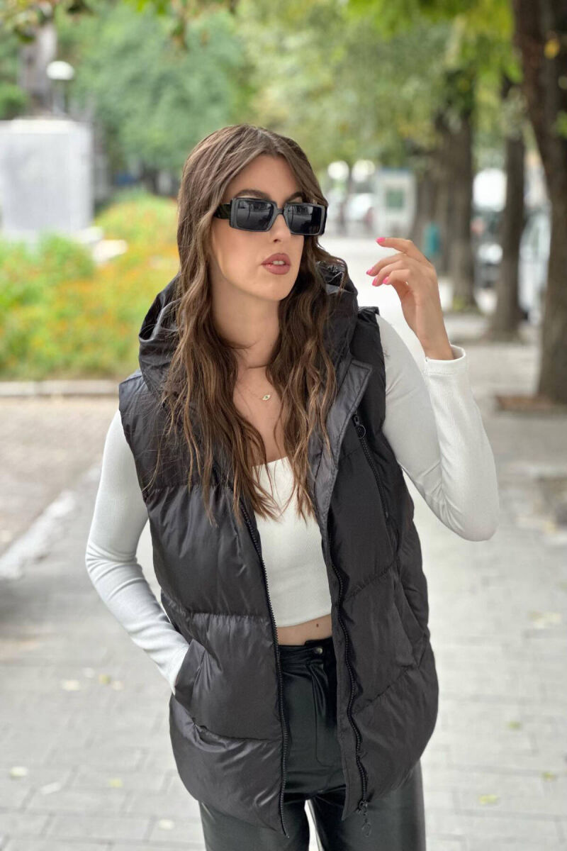 SIMPLE WOMEN PUFFER VEST BLACK/ E ZEZE - 2