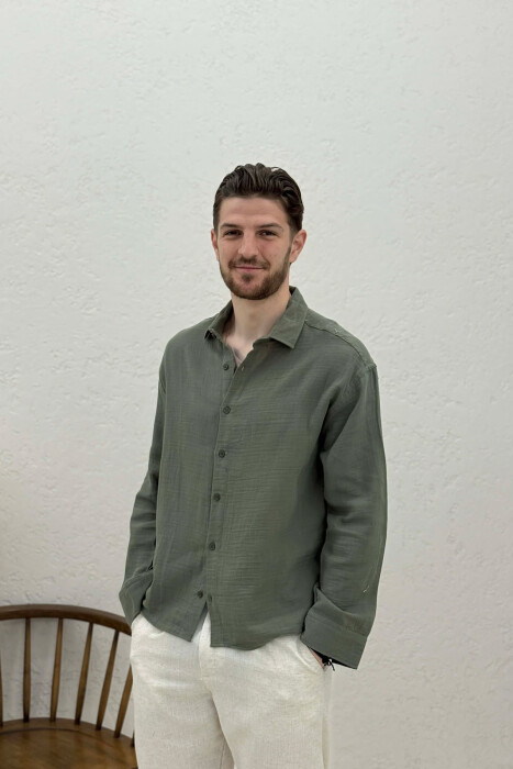 SIMPLE MEN SHIRT GREEN/JESHILE - KLAUDIO FASHION