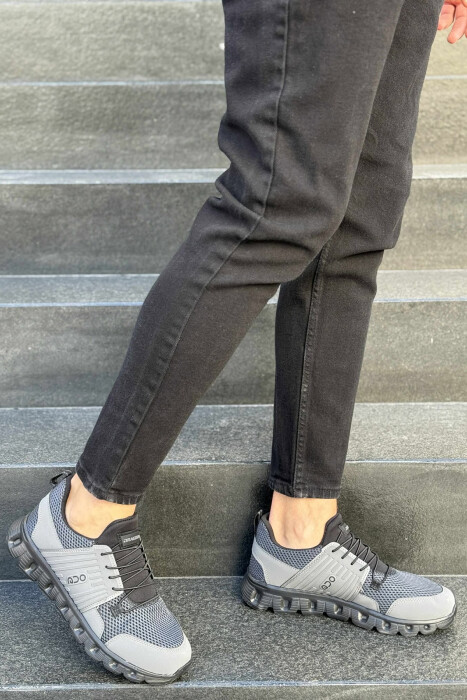 SIMPLE MEN SNEAKERS DARK GREY/GEE - 3