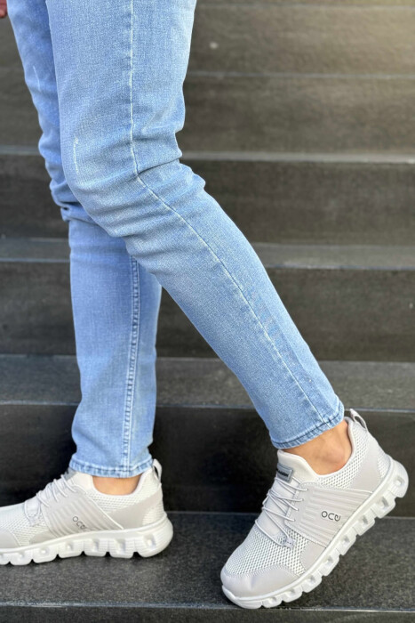 SIMPLE MEN SNEAKERS LIGHT GREY/GZ - KLAUDIO FASHION