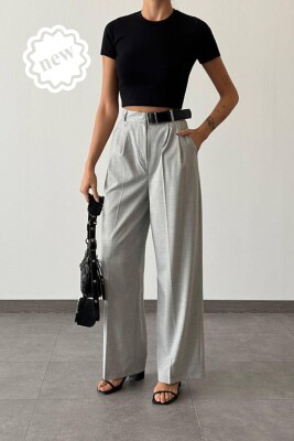 SIMPLE ON COLOR BELT WOMAN TROUSERS GREY/GRI 