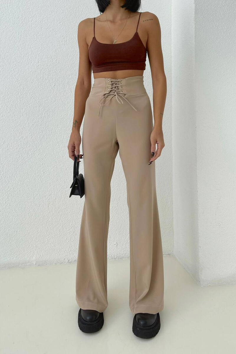 SIMPLE ON COLOR WOMAN TROUSERS BEIGE/BEZHE - 1