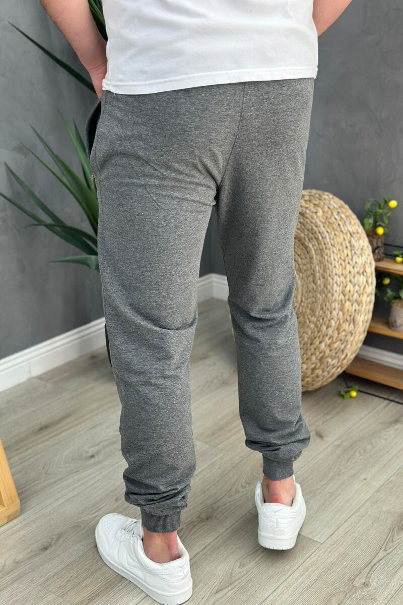 SIMPLE ONE COLOR COTTON MEN SWEATPANTS GREY/GRI - 3