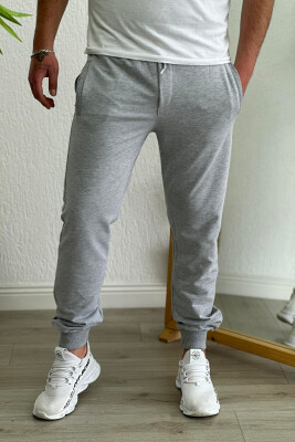 SIMPLE ONE COLOR COTTON MEN SWEATPANTS LIGHT GREY/GZ 