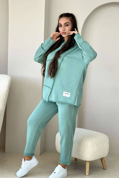 SIMPLE ONE COLOR COTTON WOMAN SET MINT/MENTE 