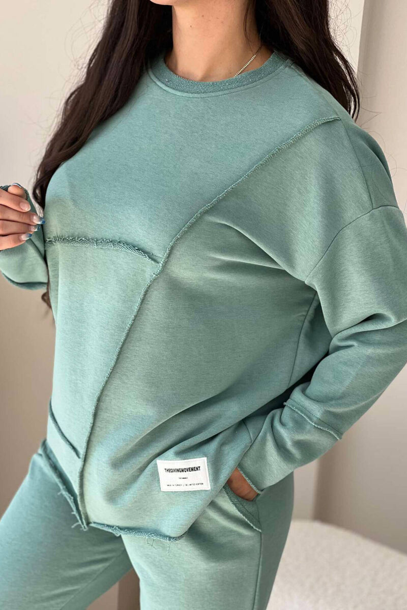 SIMPLE ONE COLOR COTTON WOMAN SET MINT/MENTE - 2