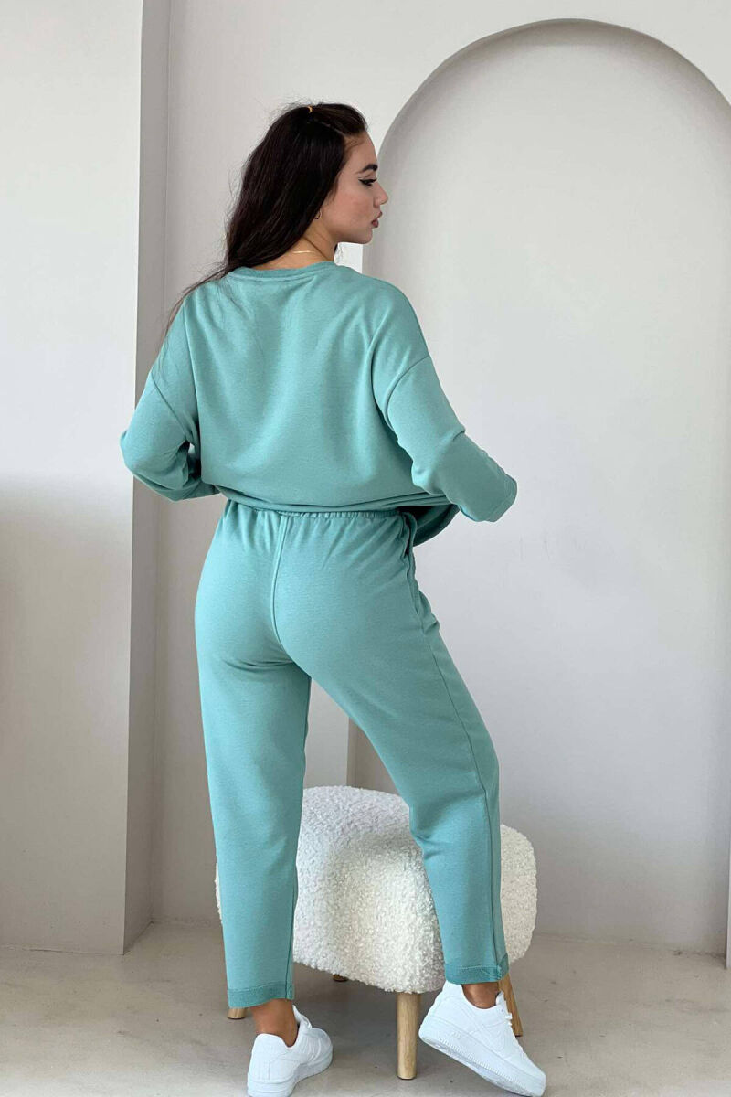 SIMPLE ONE COLOR COTTON WOMAN SET MINT/MENTE - 3