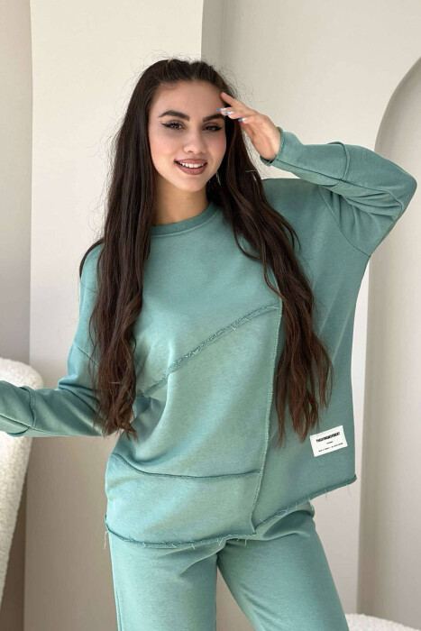 SIMPLE ONE COLOR COTTON WOMAN SET MINT/MENTE - 4