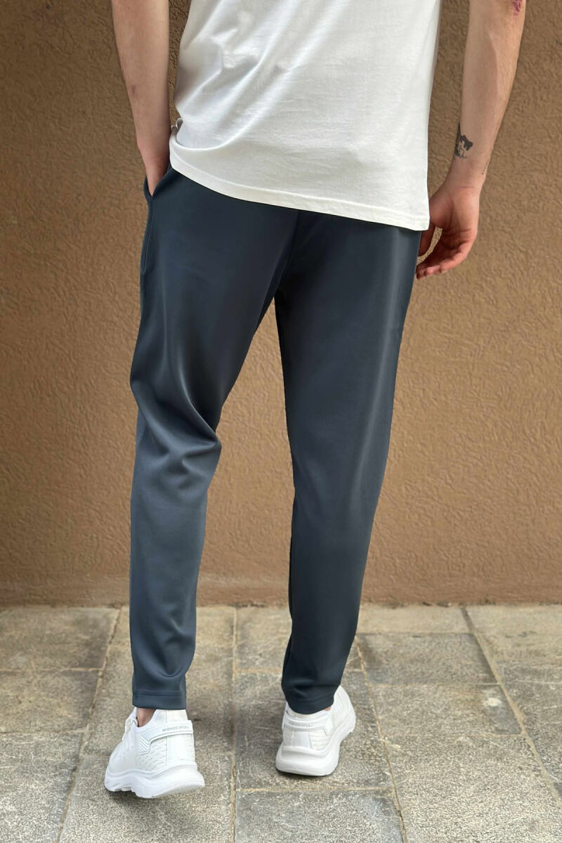 SIMPLE ONE COLOR ELASTIC MEN SWEATPANTS BLUE STONE/GK - 4