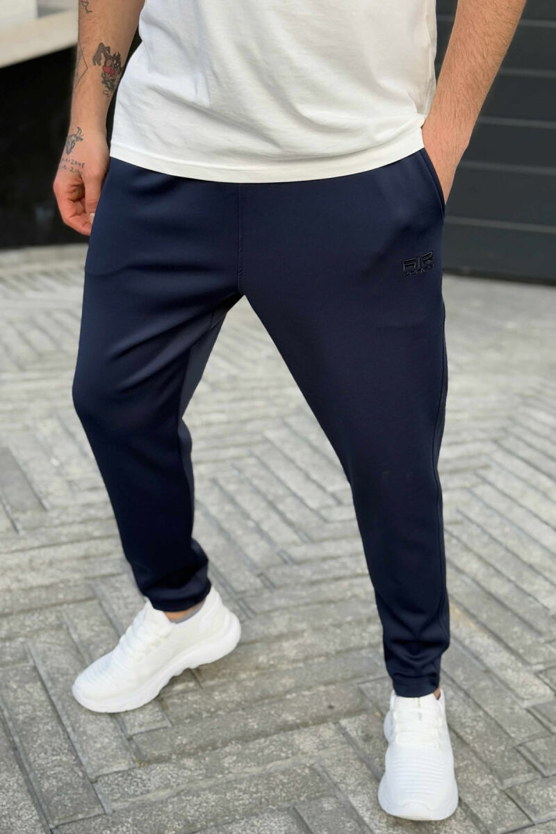 SIMPLE ONE COLOR ELASTIC MEN SWEATPANTS BLUE/BLU - 2